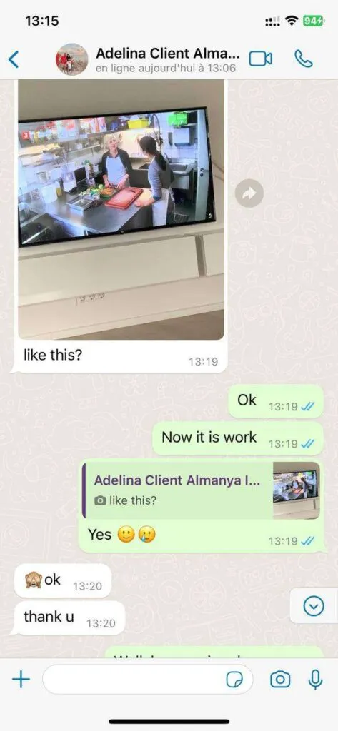 Real WhatsApp customer support conversation screenshot 4